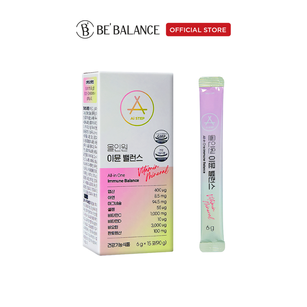 Gói uống bổ sung Vitamin và Khoáng Chất All-In-One Immune Be'Balance (Hộp 15 gói)