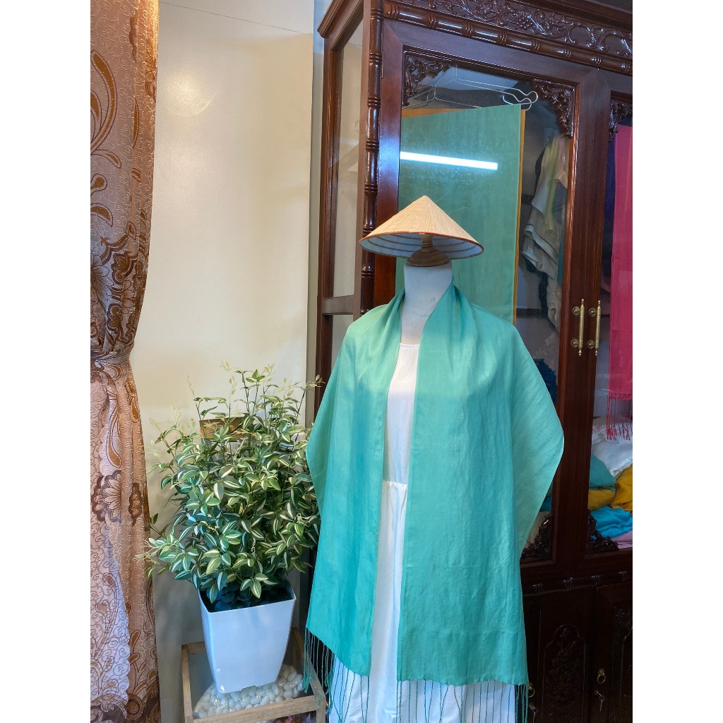 Khăn choàng lụa tơ tằm CHẤT SILK cho nữ từ sợi tơ tằm lõi nhỏ có tua nhẹ nhàng giúp chống nắng, đi du lịch 7 màu