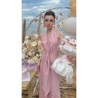 đầm cột eo, xoắn eo dạ hội lưng đổ dáng dài