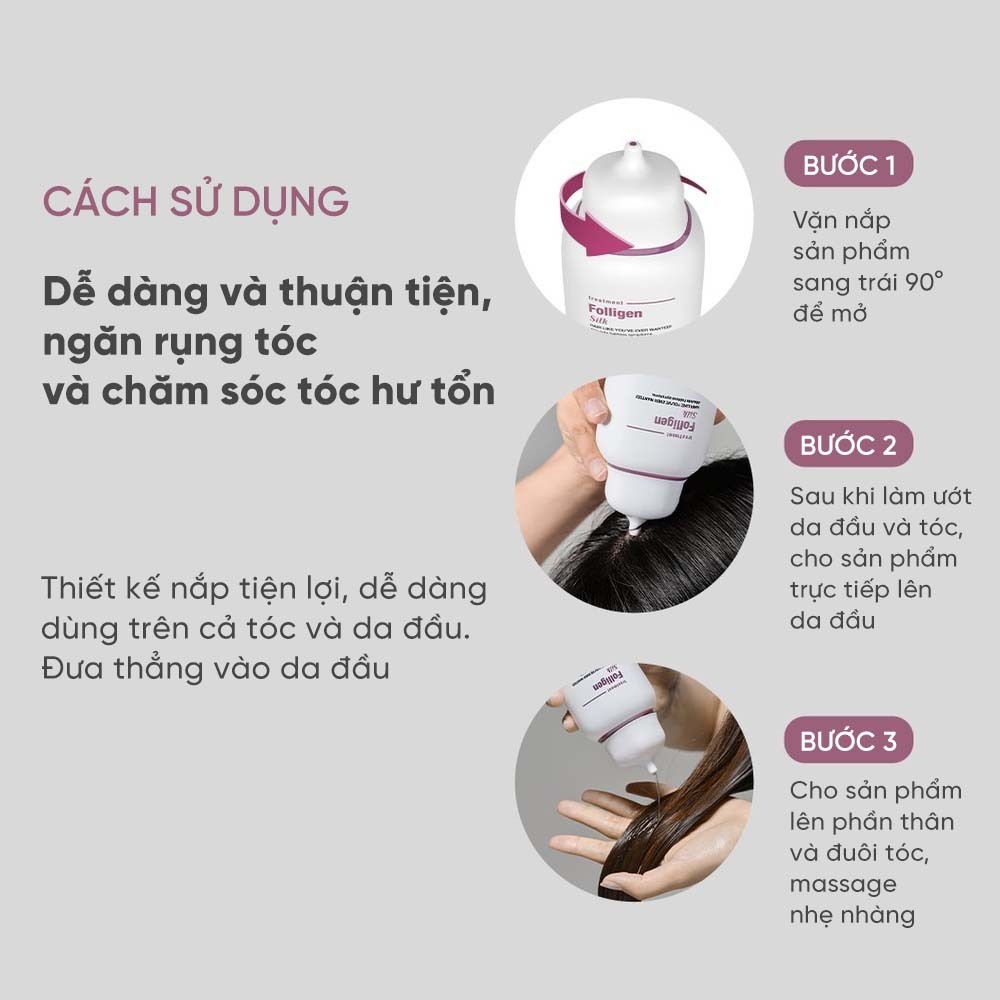 Dầu xả chăm sóc tóc chắc khỏe cải thiện tình trạng rụng tóc Dr. FORHAIR FOLLIGEN SILK TREATMENT 300ml