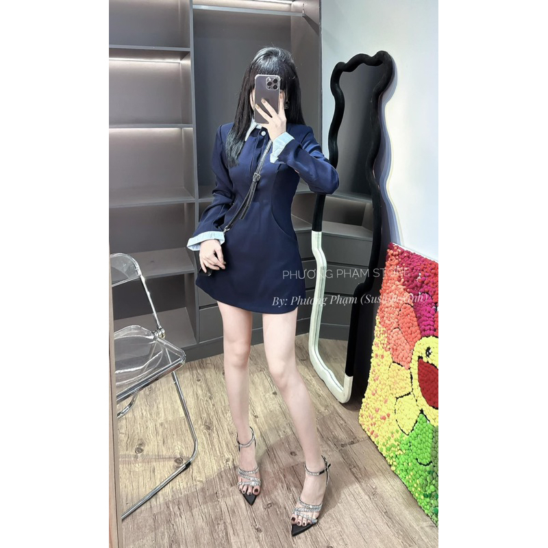 Váy Phối Sơ Mi Ôm Body Có Túi