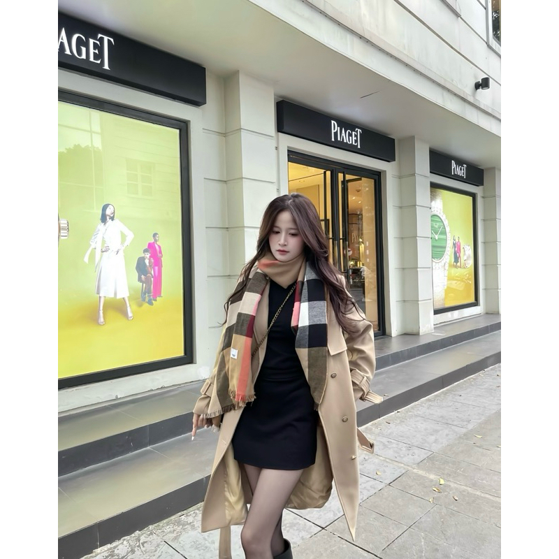 THE2001STORE | Áo khoác mangto nữ dáng dài chất kaki hàng QC phong cách Hàn Quốc