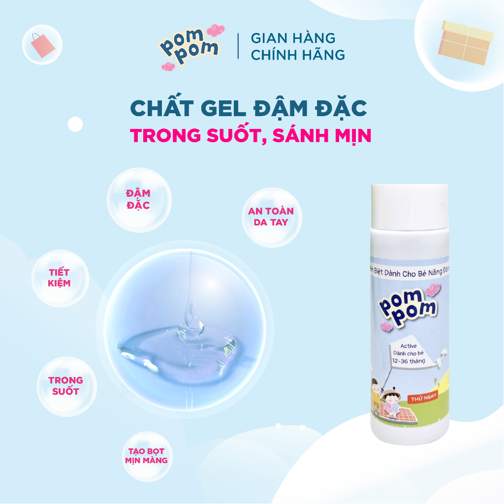 Nước Giặt Xả Cho Bé Trên 1 Tuổi và Cả Nhà Pom Pom Active Sạch mới, Thơm Mềm, Lưu Hương, Dưỡng Vải