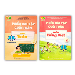 Sách - Combo Phiếu Bài Tập Cuối Tuần Lớp 4 (Toán + Tiếng Việt)