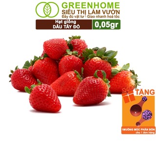 Hạt Giống Dâu Tây Đỏ Greenhome, Gói 0,05gr, Chịu Nhiệt, Quả To, Dễ Trồng, Năng Suất Cao T17