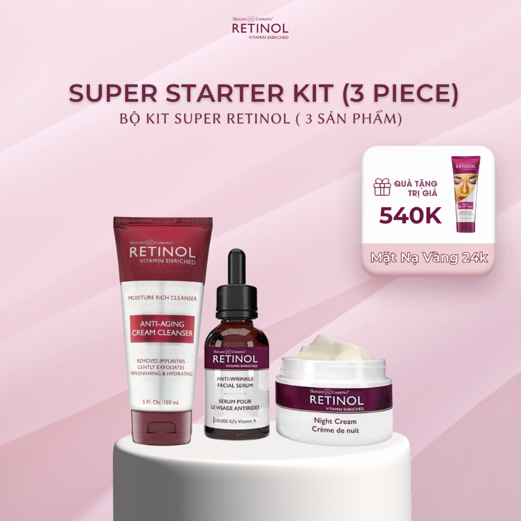 Bộ Sản Phẩm Chăm Sóc Ban Đêm Retinol Night Essentials Kit (Set 3)