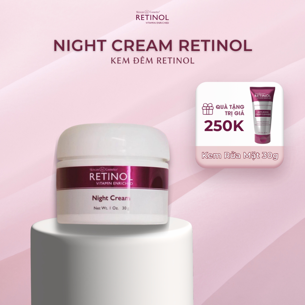 Bộ sản phẩm chăm sóc da ban đêm Retinol Night Cream 30ml + Cream Cleanser 60ml