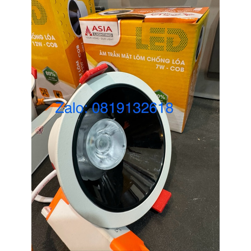 Đèn âm trần chống chói, chống lóa Asia Lighting, chóa chiếu sâu, chip COB, bảo hành chính hãng 2 năm