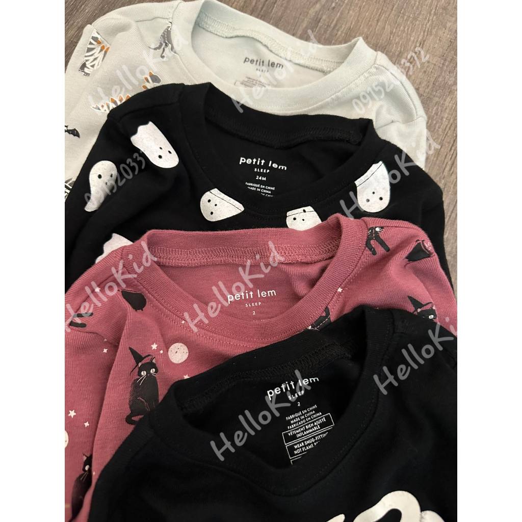 Bộ Pj sleep petitlem hoạ tiết HLW cho bé