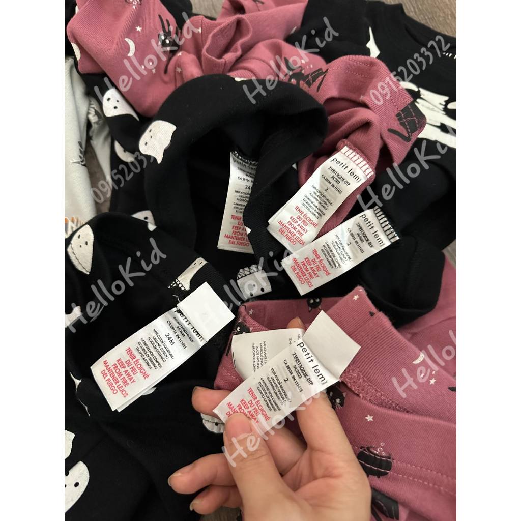 Bộ Pj sleep petitlem hoạ tiết HLW cho bé