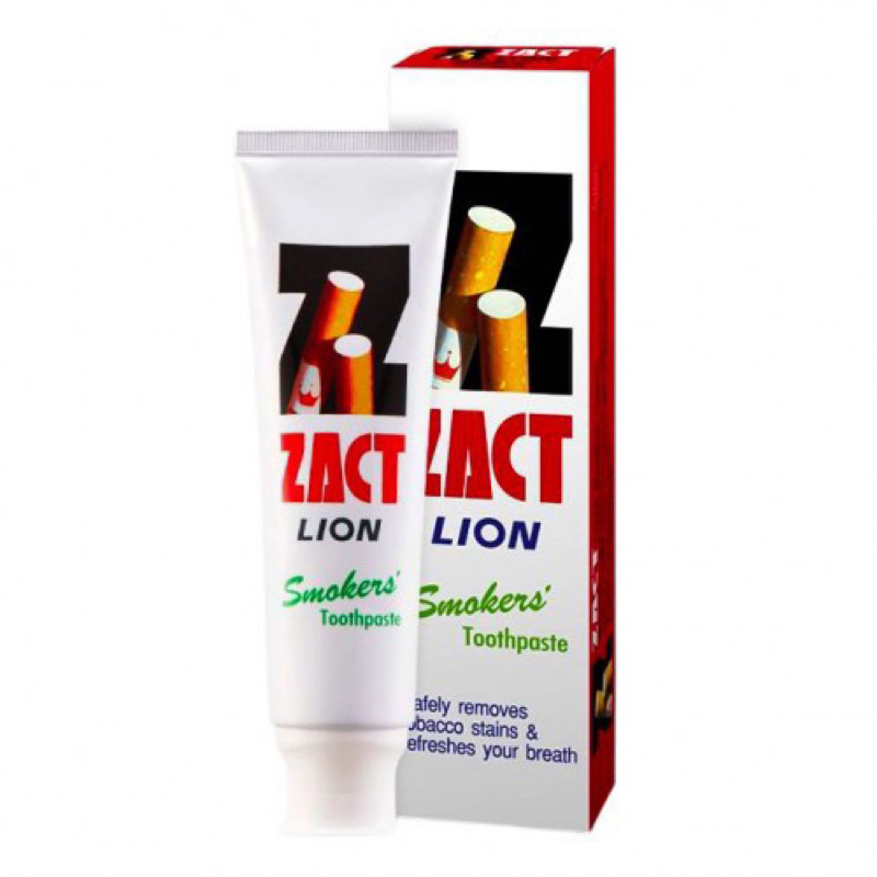 KEM ĐÁNH RĂNG ZACT LION THÁI LAN 160G DÀNH CHO NGƯỜI HÚT THUỐC, UỐNG TRÀ, CÀ PHÊ