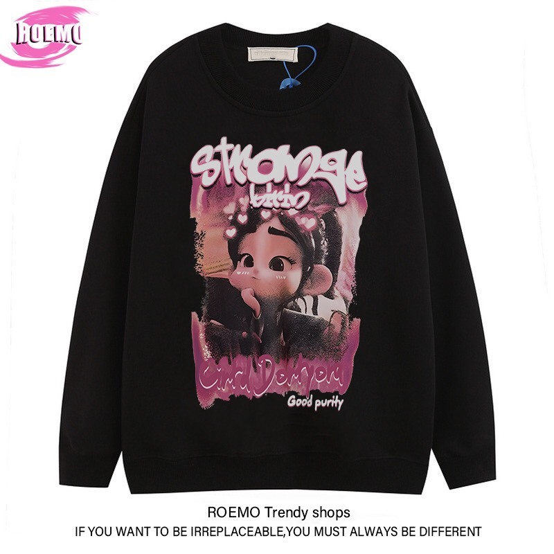 Áo sweater nỉ Cô gái StrongGer nam nữ form rộng, áo cổ tròn mùa đông unisex vải cotton dày dặn,ấm áp, áo cặp nhóm trend