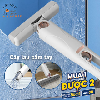 Cây lau bàn bếp cầm tay thông minh tự vắt nhỏ gọn 25cm, cây lau kính tự vắt gấp gọn.