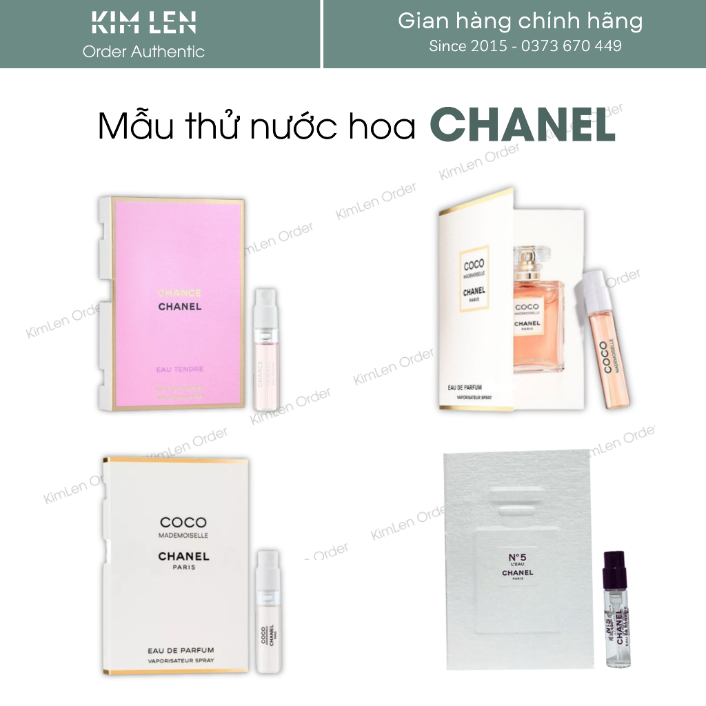 Mẫu thử vial nước hoa Chance Eau Tendre, Coco Mademoiselle , Blue Chan.el 1 - 1,5ml