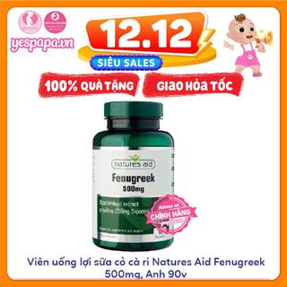 Viên uống lợi sữa cỏ cà ri Natures Aid Fenugreek 500mg, Anh 90v