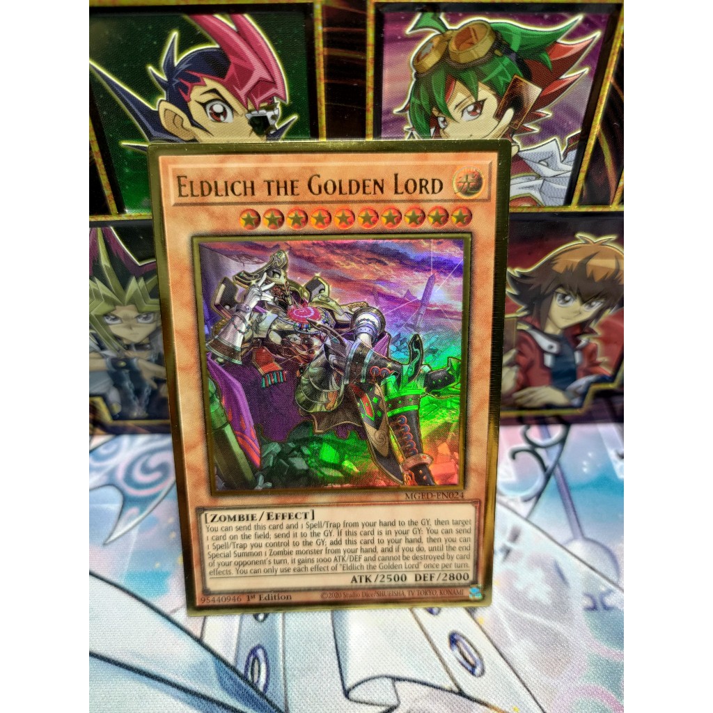 Thẻ bài Eldlich the Golden Lord - MGED-EN024 - Premium Gold Rare 1st Edition
