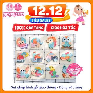 Set ghép hình gỗ giao thông - Động vật rừng