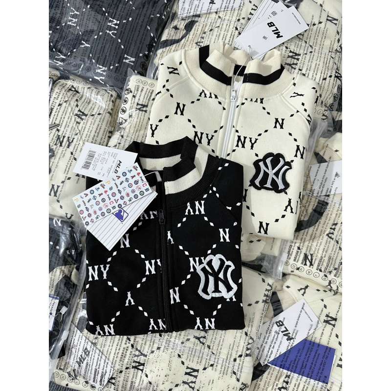 Set bộ nỉ kéo khoá NIY in tràn 2 màu đen trắng cho bé trai