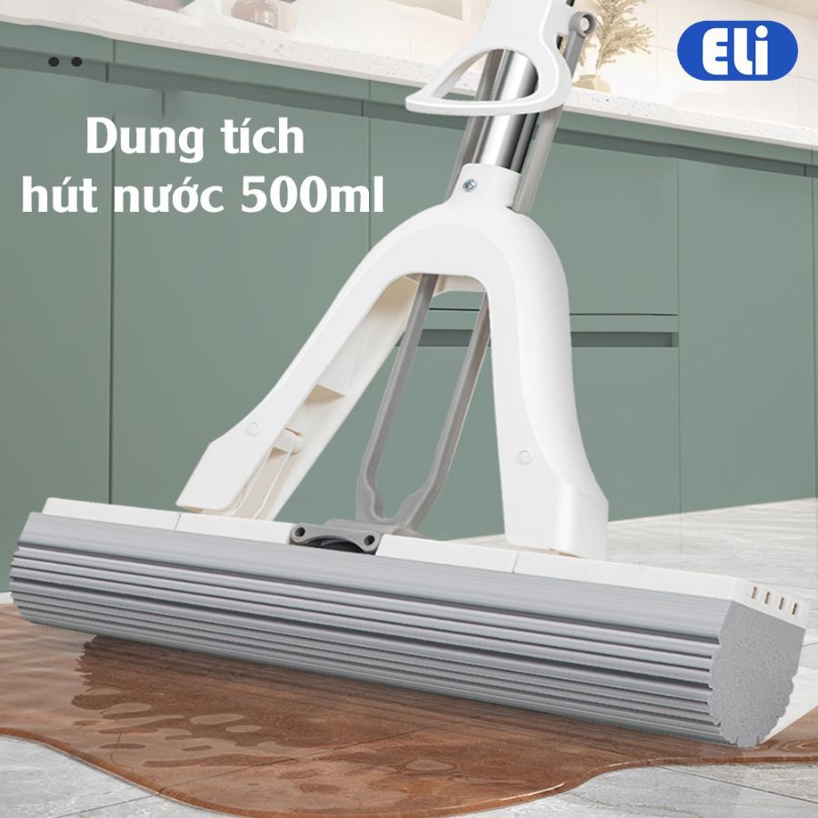 Cây lau nhà tự vắt chất liệu đầu mút cao su non thấm hút siêu nhanh chỉ với 3 giây