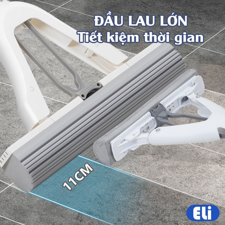 Cây lau nhà tự vắt chất liệu đầu mút cao su non thấm hút siêu nhanh chỉ với 3 giây