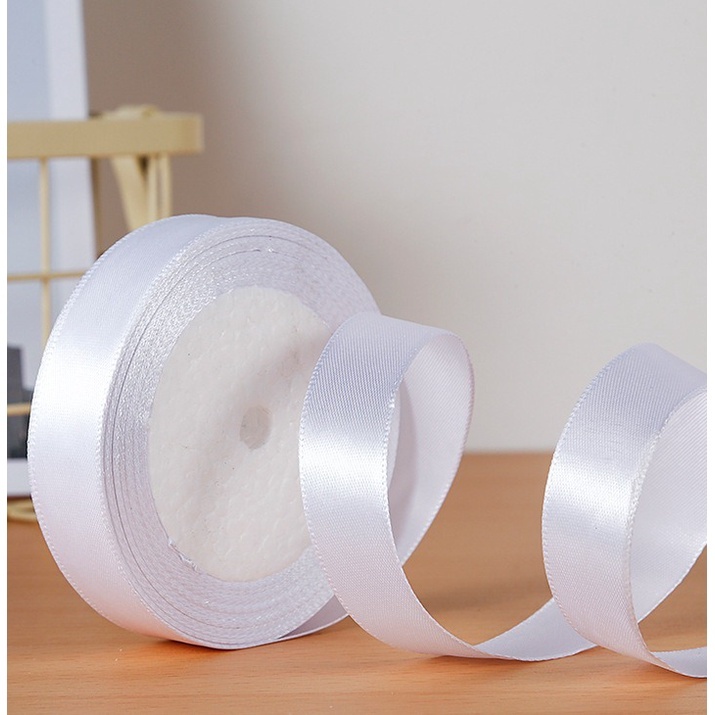 Ruy băng lụa cuộn dài 22m bản rộng 1cm/2cm đa màu sắc