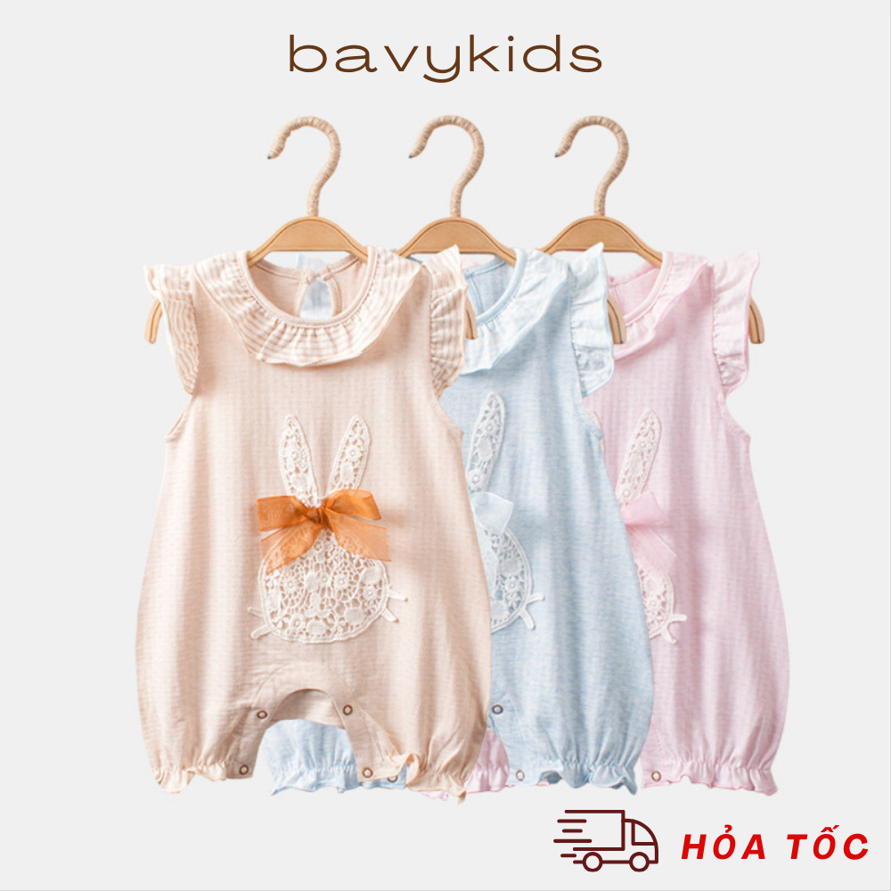 Romper cho bé 100% organic cotton mềm mại, an toàn, body đùi bé gái RP01