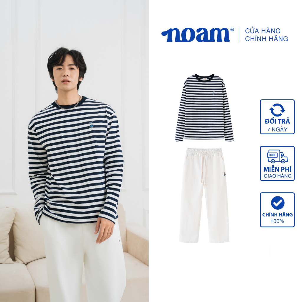 Set đồ Unisex Áo thun dài tay NOAM Striped 100% Cotton