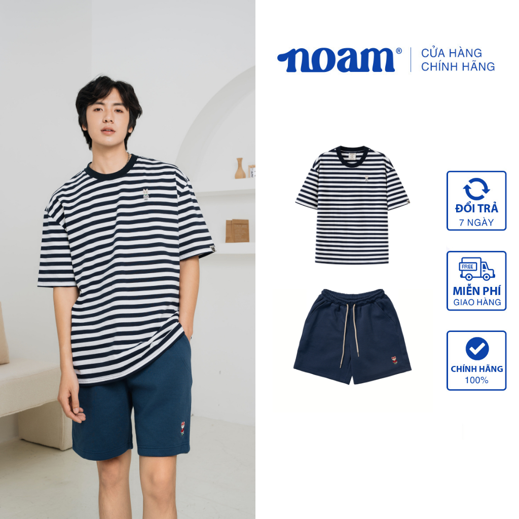 Set đồ Unisex Form Rộng  NOAM Striped 100% Cotton