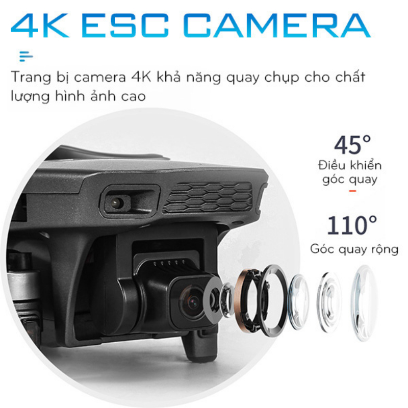 Flycam mini L300 PRO, máy bay điều khiển từ xa có GPS, có gimbal chống rung, thời lượng pin cao | BigBuy360 - bigbuy360.vn