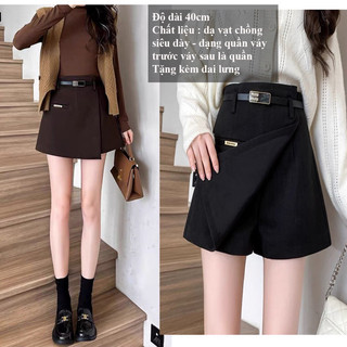 quần giả váy kèm đai