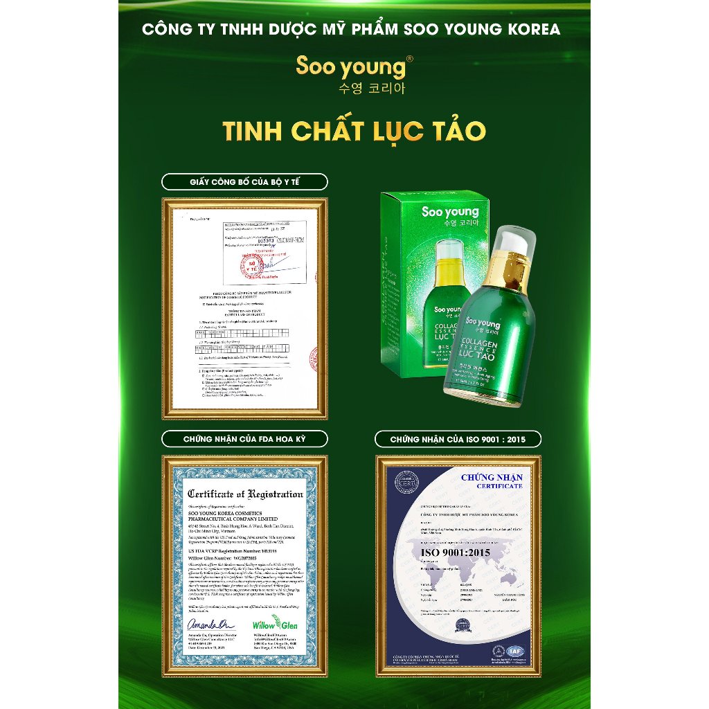 Tinh chất căng bóng Lục Tảo SOOYOUNG KOREA 50ml