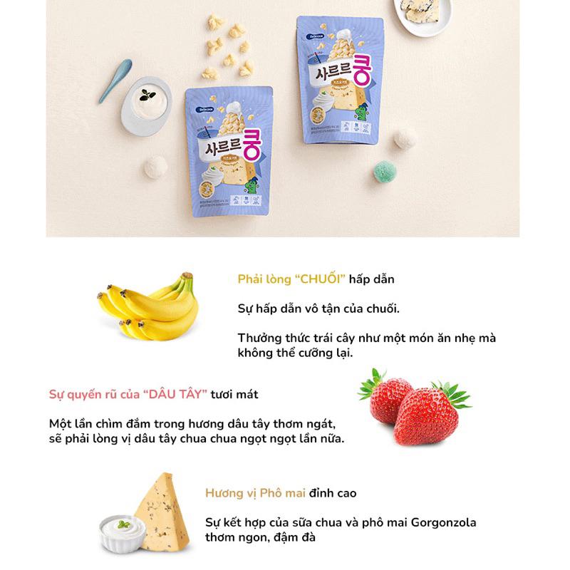 Bánh bỏng lợi khuẩn BEBECOOK Hàn Quốc, bổ sung lợi khuẩn cho bé từ 12tháng