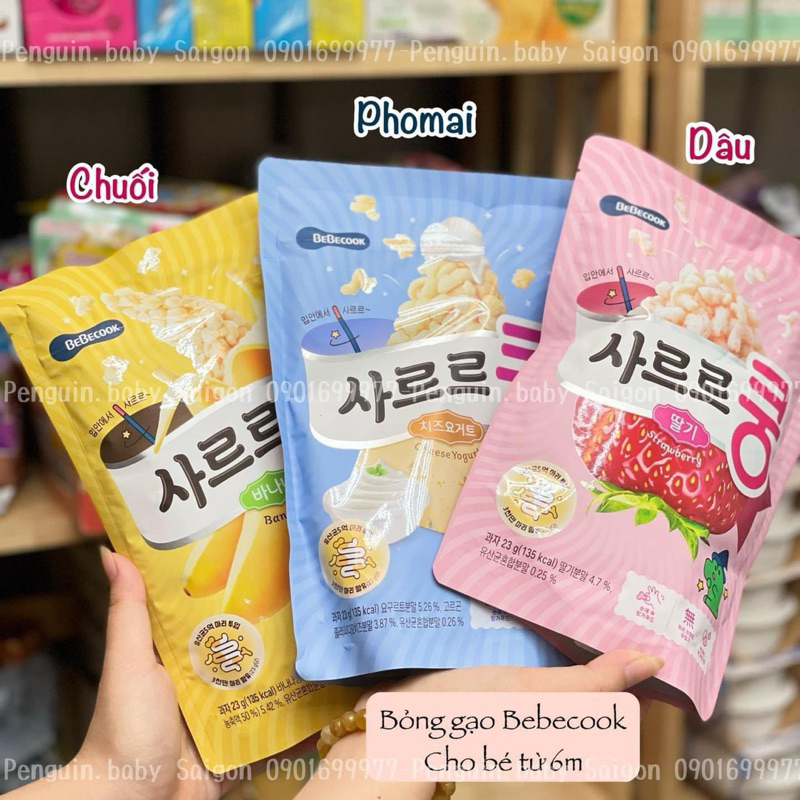 Bánh bỏng lợi khuẩn BEBECOOK Hàn Quốc, bổ sung lợi khuẩn cho bé từ 12tháng