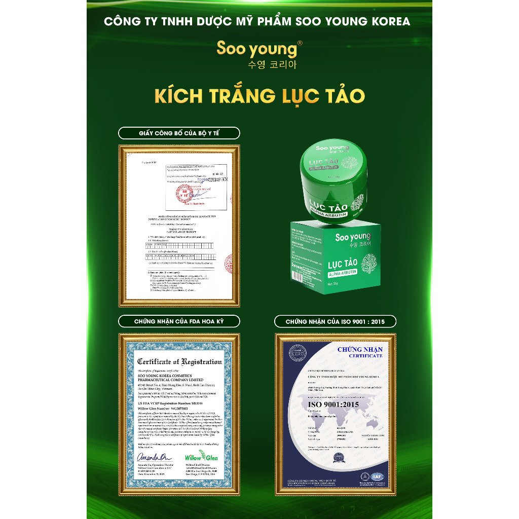 Bộ 3 hộp kích trắng Lục Tảo SOOYOUNG dưỡng trắng da body (30gr x 3 hộp)