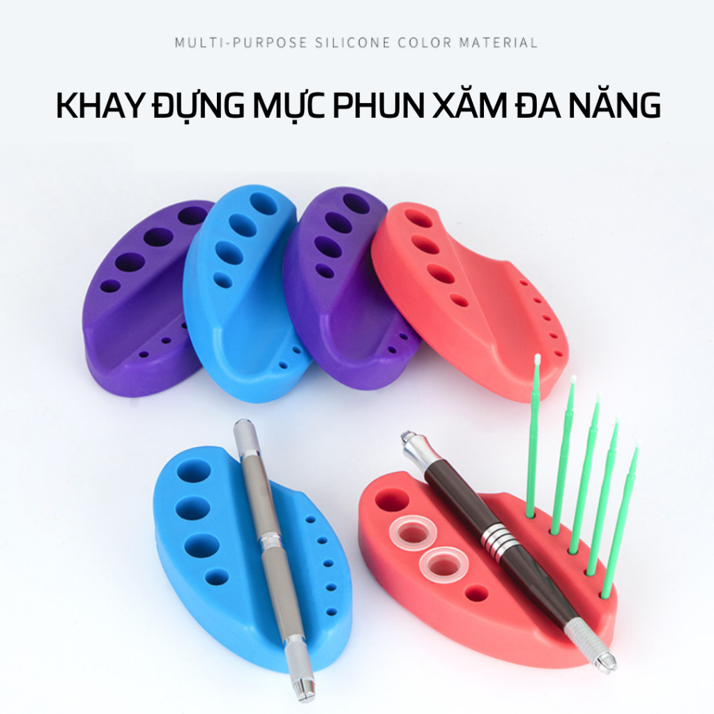 Đế đựng mực phun xăm meka,khay để mực lỗ để máy có lỗ tiện dụng
