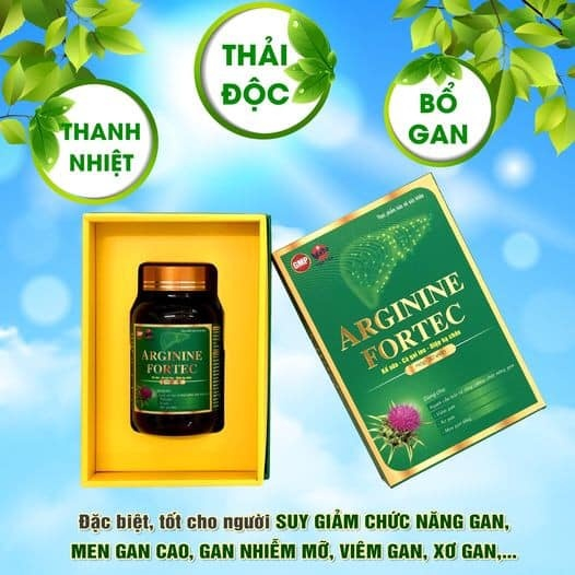 Viên Uống Thanh Nhiệt Mát Gan Arginine Fortec Vạn Tam Chính Hãng Giảm Viêm Gan Xơ Gan Men Gan Cao Hi