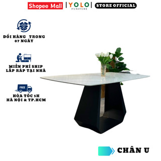 Bàn Ăn Cơm YoLo Chân U Thép, Sắt Sơn Tĩnh Điện, Gia Công Cao Cấp Hiện Đại. Phù Hợp Căn Hộ Chung Cư Gia Đình