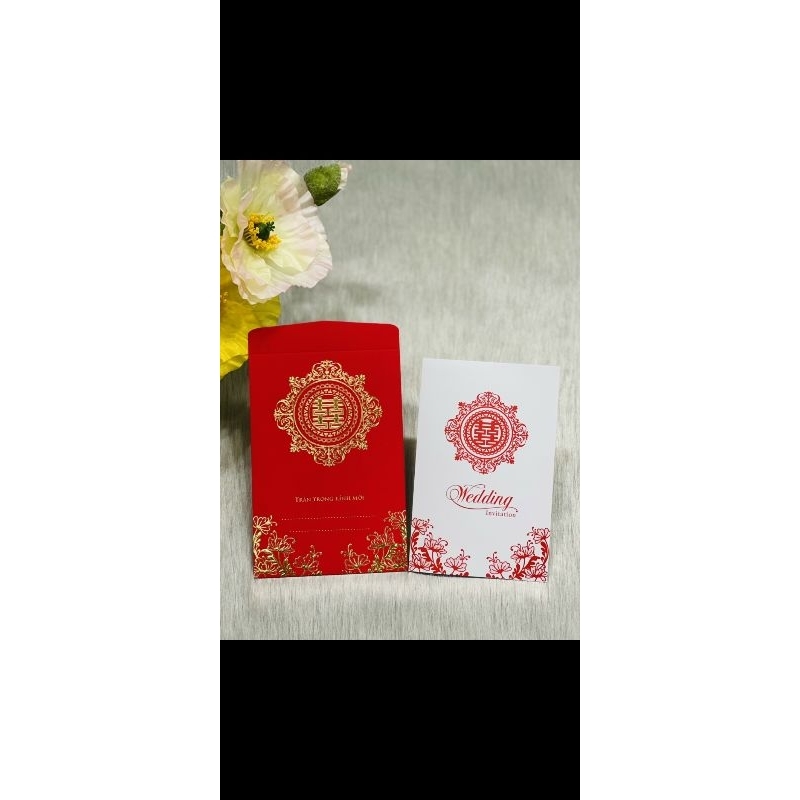 Thiệp cưới nhung viết tay 10c