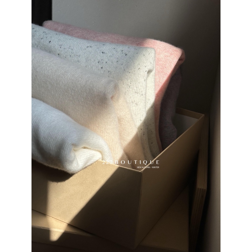 Áo len cashmere ACME 5 basic cổ 3cm 613097