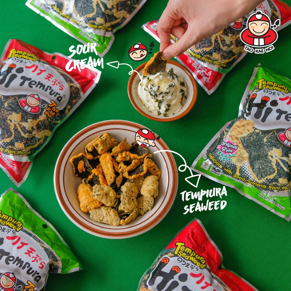 [COMBO 6 GÓI MIX VỊ] Snack rong biển TaoKaeNoi Hi Tempura chiên giòn kiểu Nhật 25g x 6 gói ( 3 Cay, 3 Truyền Thống)