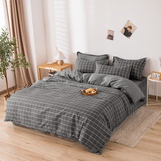 Bộ chăn ga gối Cotton Poly kẻ dạ