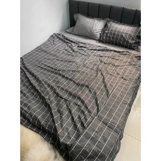 Bộ chăn ga gối Cotton Poly kẻ dạ