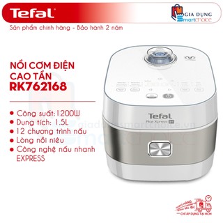 Nồi Cơm Điện Cao Tần Tefal RK762168 - 1200W, 1.5L, Nồi Niêu, 12 Chương Trình, Nấu Siêu Tốc, BH 2 Năm
