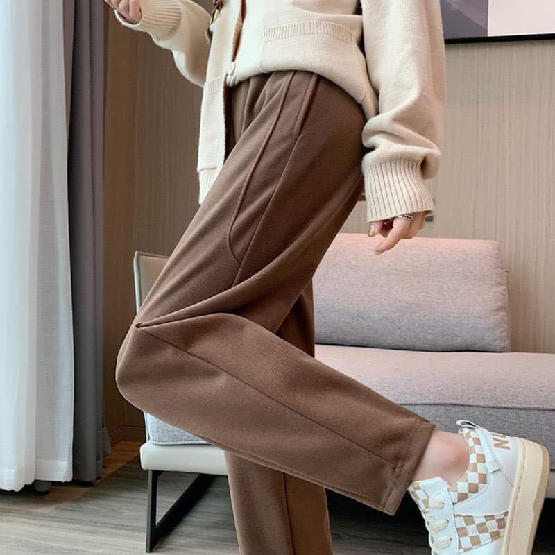 Quần Bầu mùa đông Chất Umi nỉ, co giãn tốt Dáng baggy, Có chun rút điều chỉnh bụng - Size từ 45-85kg