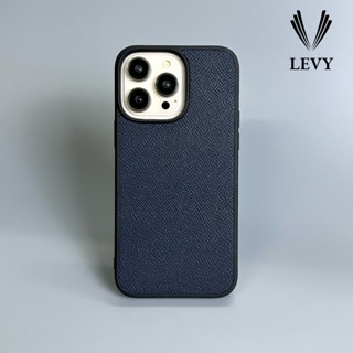 Ốp lưng da thủ công Epsom Xanh Than, viền TPU chống sốc dành cho iP 15, 14, 13, 12, 11, X