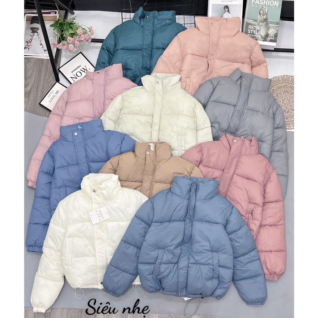 Áo phao siêu nhẹ nhiều màu, Áo phao trơn nữ chất phao béo cao cấp chuẩn form hàng cao cấp mùa đông đầy đủ tem mác