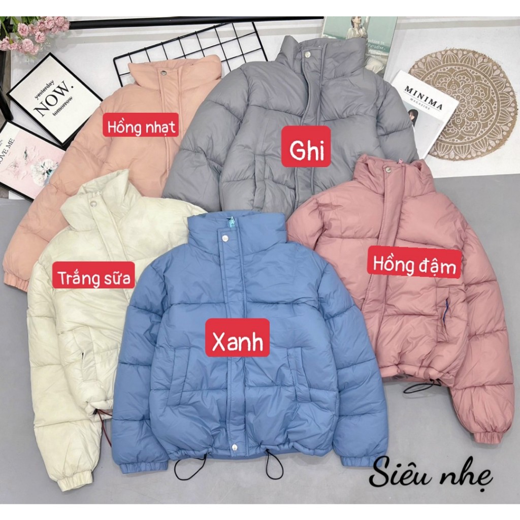 Áo phao siêu nhẹ nhiều màu, Áo phao trơn nữ chất phao béo cao cấp chuẩn form hàng cao cấp mùa đông đầy đủ tem mác