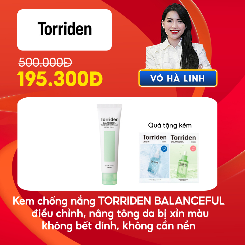 Kem Chống Nắng Nâng Tông Tự Nhiên 60ml Torriden chính hãng