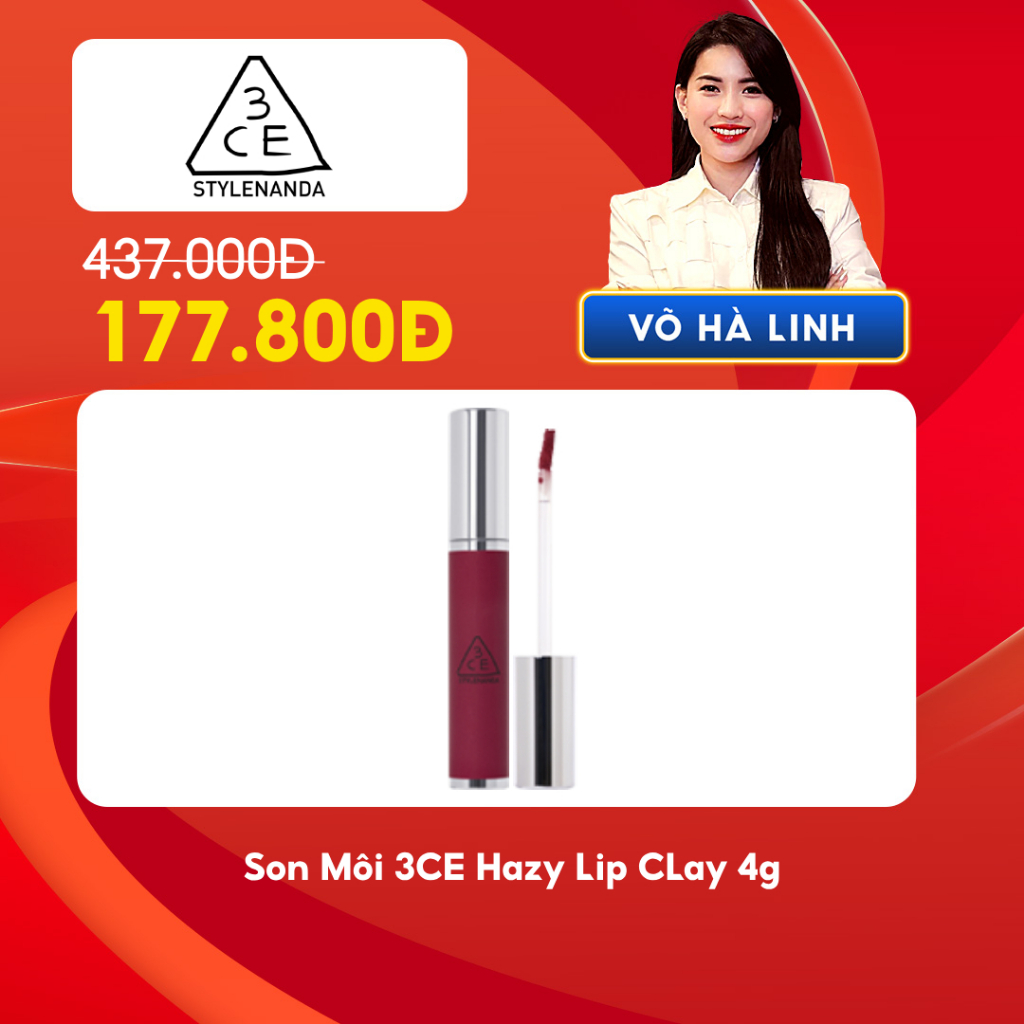 Son môi 3CE Hazy Lip Clay 4g