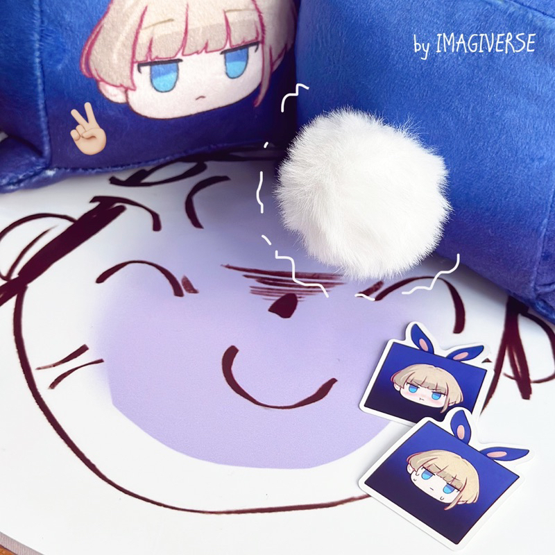 Móc khoá bông plushie keychain Toki Bunny Cubic trò chơi game Blue Archive